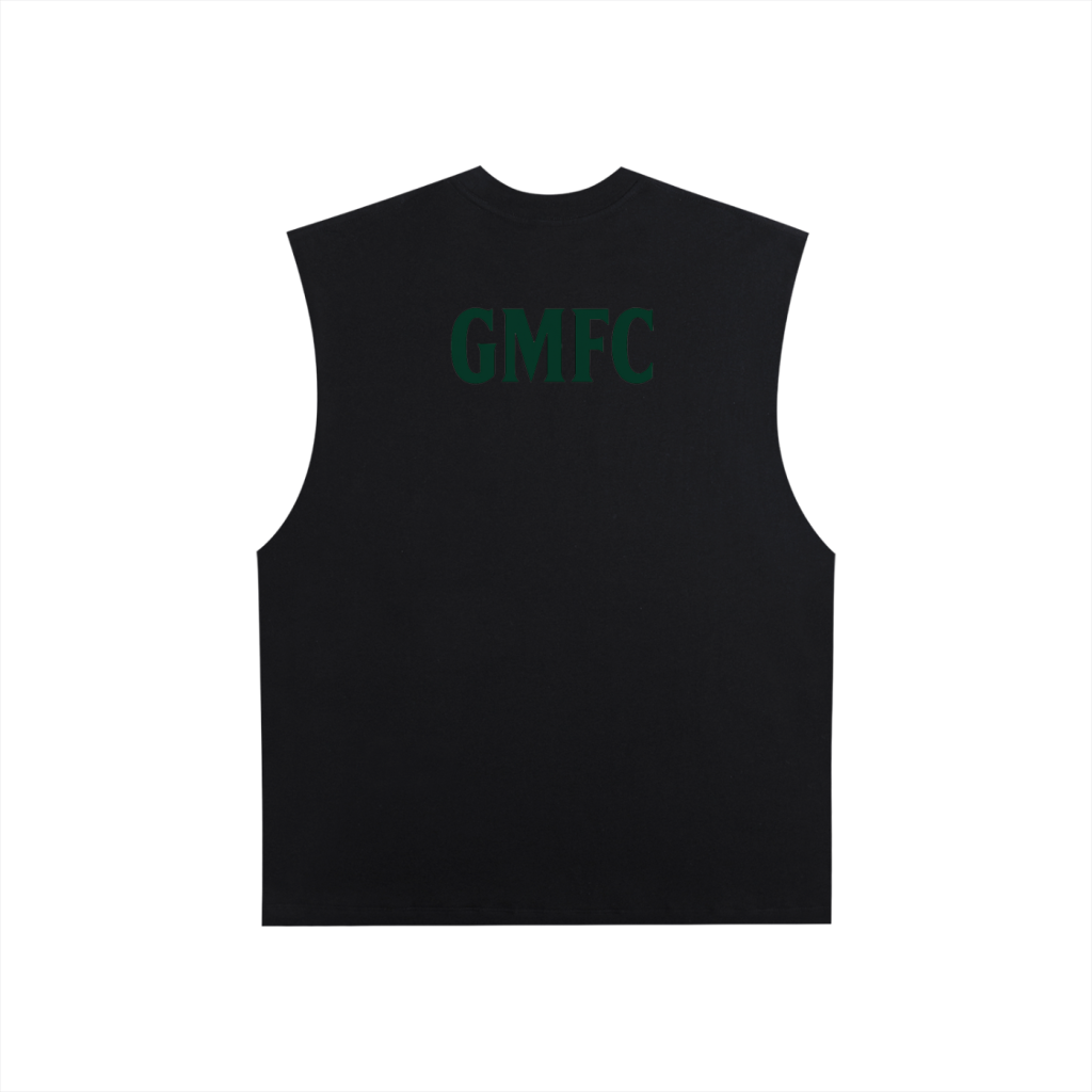 Distressed "Lion Mindset" Cut-Off Tee (Black/Green)